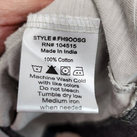 Free Planet Mens Hoodie Size Large Gray Heather 1/4 Button Lightweight Pullover - Picture 4 of 6